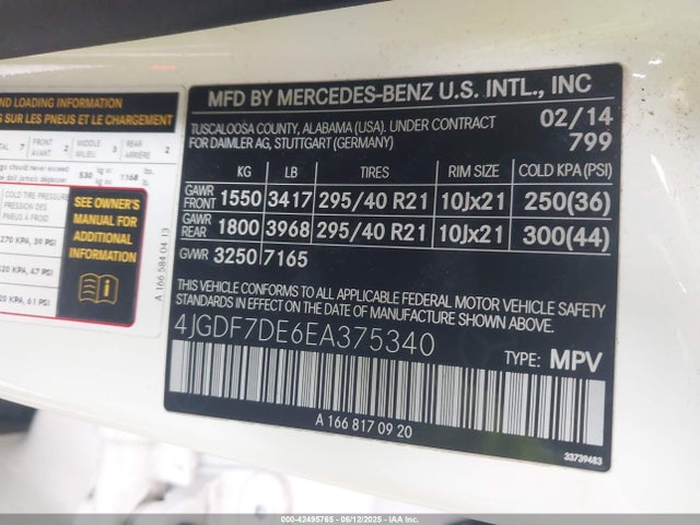 Mercedes-Benz 2014 2014 4JGDF7DE6EA375340 Image 9