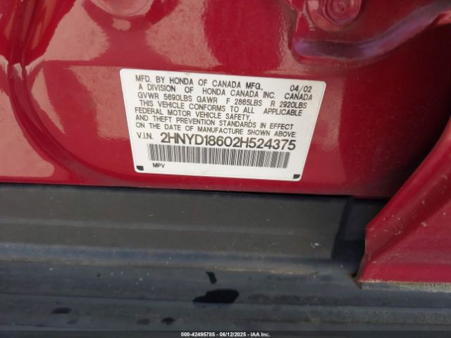 2002 ACURA MDX 2HNYD18602H524375 Photo 8