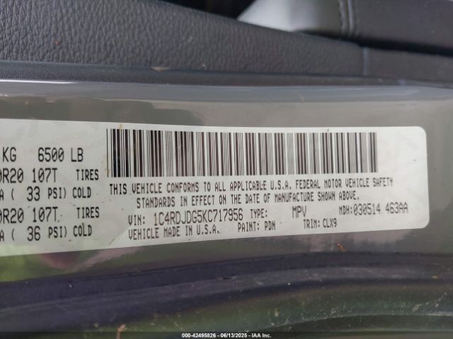 2019 DODGE DURANGO 1C4RDJDG5KC717956 Photo 8
