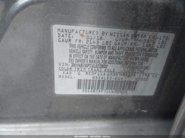 2018 NISSAN SENTRA 3N1AB7AP7JL622802 Photo 8