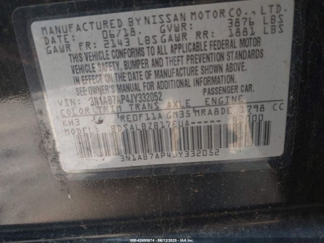 2018 NISSAN SENTRA 3N1AB7AP4JY332052 Photo 8