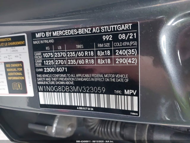 W1N0G8DB3MV323059 Mercedes-Benz m264