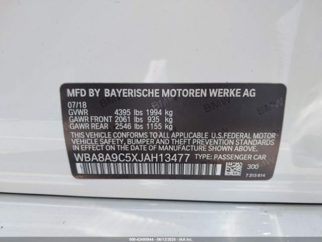 2018 BMW 320I WBA8A9C5XJAH13477 Photo 8