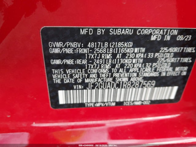 Subaru na 2024 JF2GUADC1R8287569 Image 9