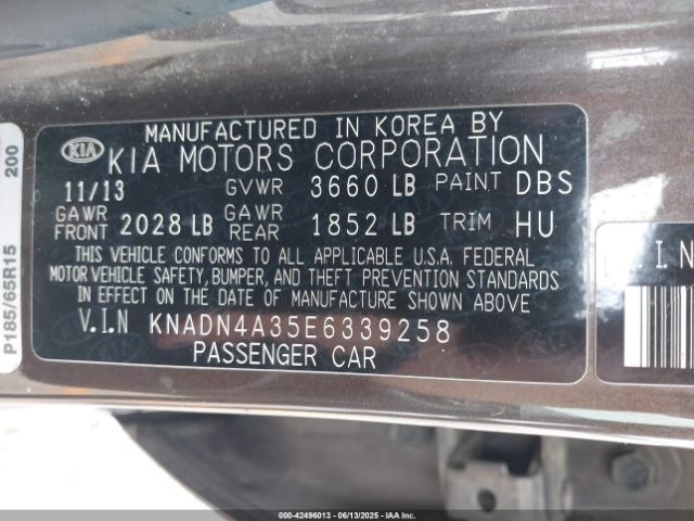 KNADN4A35E6339258 KIA dohc gamma