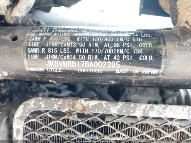 2011 KAWASAKI VN1700 JKBVNRB17BA002395 Photo 9