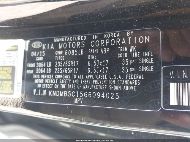 KIA SEDONA LX 2016 KNDMB5C15G6094025 Image 9