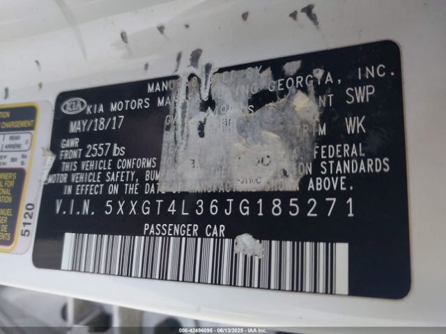 5XXGT4L36JG185271 KIA gdi