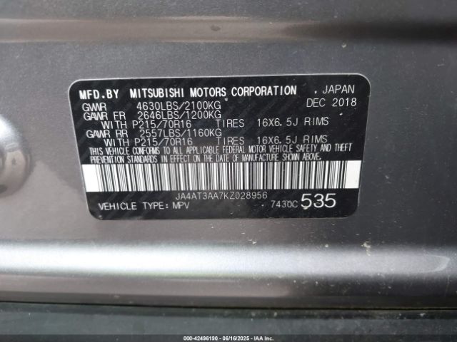 2019 MITSUBISHI ECLIPSE CROSS JA4AT3AA7KZ028956 Photo 8