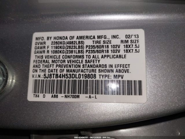 2013 ACURA RDX 5J8TB4H53DL019808 Photo 8