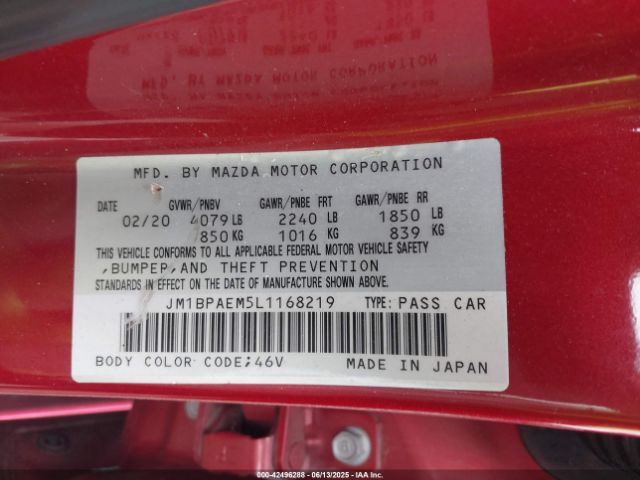2020 MAZDA MAZDA3 JM1BPAEM5L1168219 Photo 8