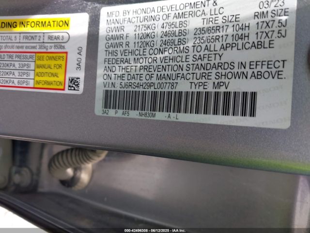 2023 HONDA CR-V 5J6RS4H29PL007787 Photo 8