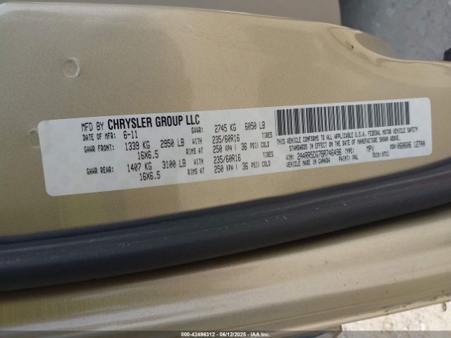 2011 CHRYSLER TOWN & COUNTRY 2A4RR5DG7BR746496 Photo 8