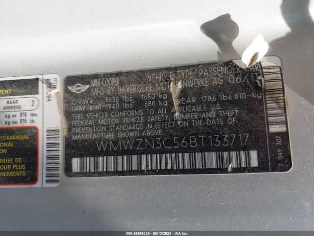 2011 MINI COOPER WMWZN3C56BT133717 Photo 8