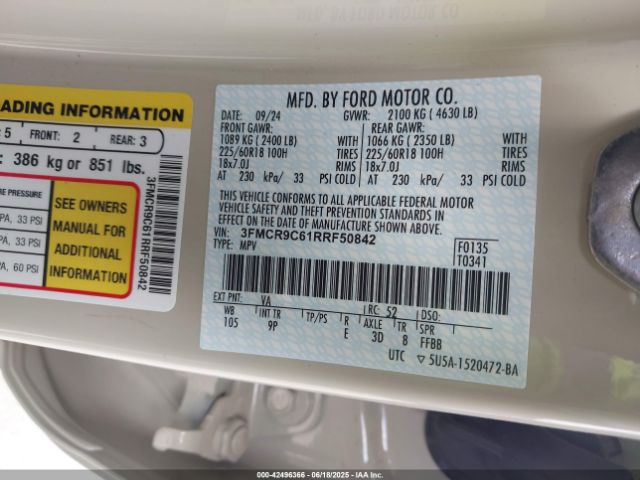 2024 FORD BRONCO SPORT 3FMCR9C61RRF50842 Photo 8