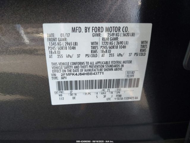 2017 FORD EDGE 2FMPK4J84HBB43771 Photo 8