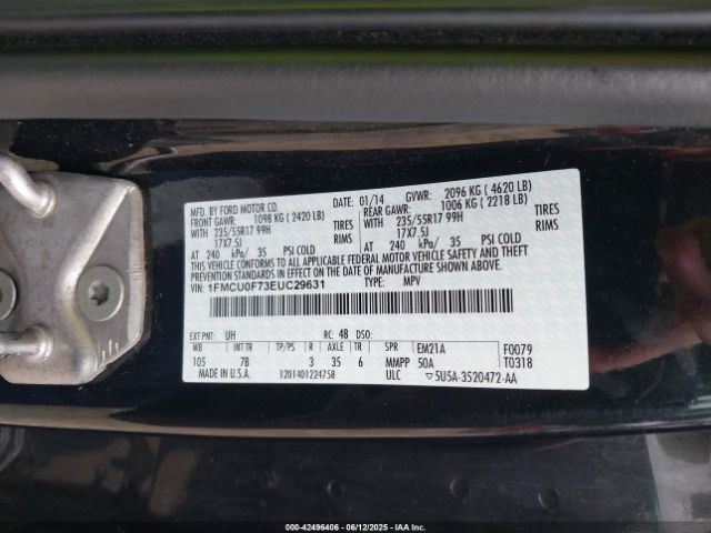 1FMCU0F73EUC29631 Ford ESCAPE S