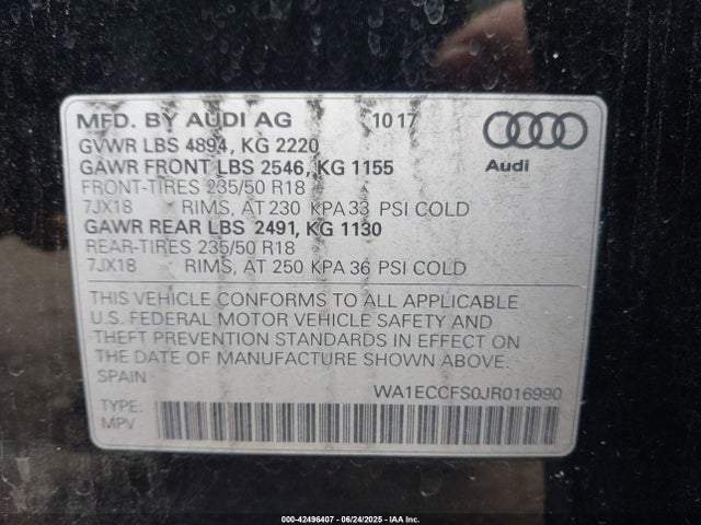 2018 AUDI Q3 WA1ECCFS0JR016990 Photo 8