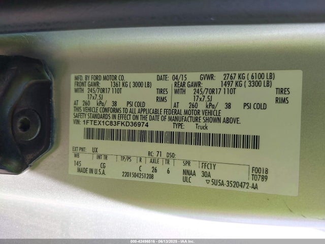 Ford 2015 2015 1FTEX1C83FKD36974 Image 9