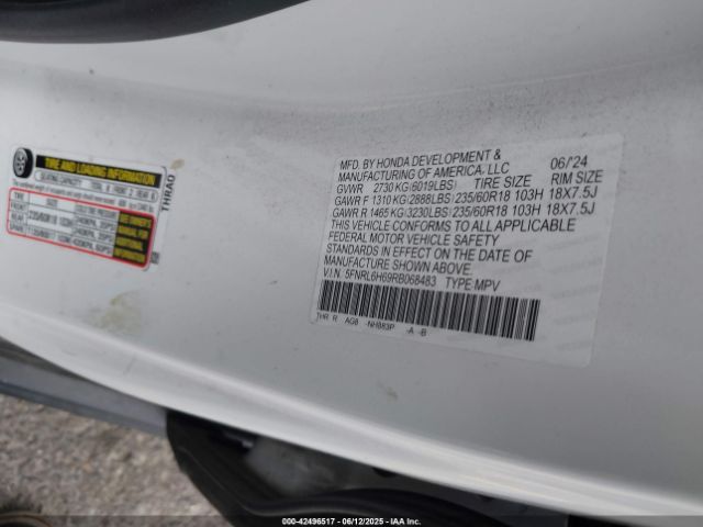 2024 HONDA ODYSSEY 5FNRL6H69RB068483 Photo 8