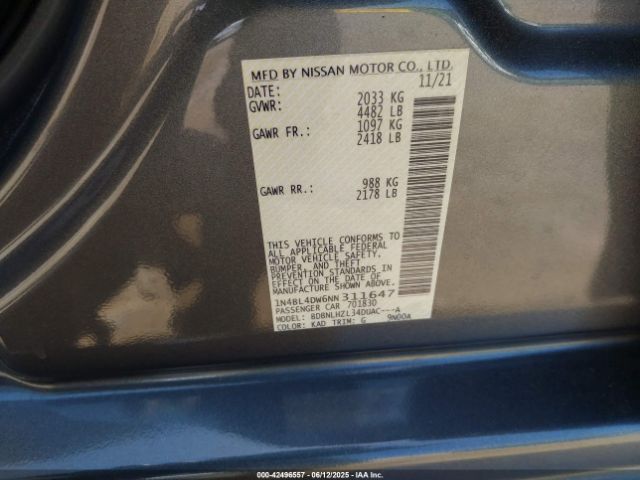 2022 NISSAN ALTIMA 1N4BL4DW6NN311647 Photo 8