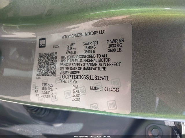 1GCPTBEK6S1131541 Chevrolet l3b