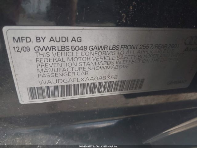 2010 AUDI S4 WAUDGAFLXAA098368 Photo 8