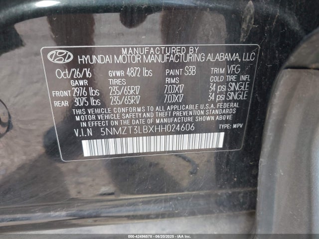 5NMZT3LBXHH024606 Hyundai gdi theta ii