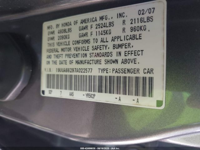 2007 ACURA TL 19UUA66297A022577 Photo 8