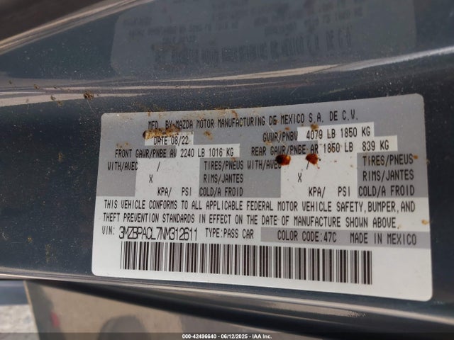 3MZBPACL7NM312611 Mazda py
