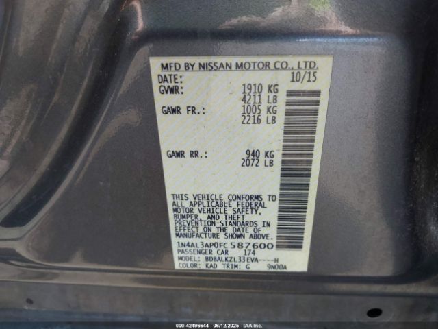 2015 NISSAN ALTIMA 1N4AL3AP0FC587600 Photo 8