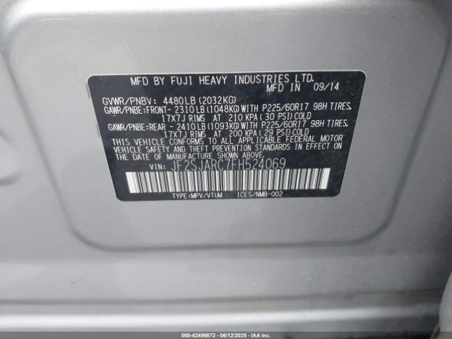 JF2SJARC7FH524069 Subaru Forester 2.5i Limited