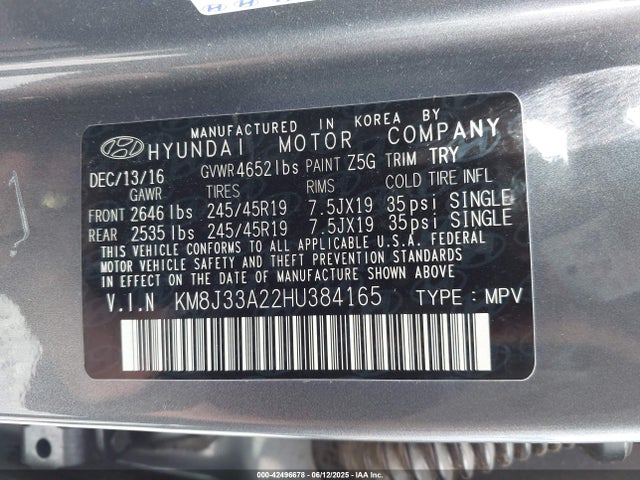KM8J33A22HU384165 Hyundai t-gdi gamma