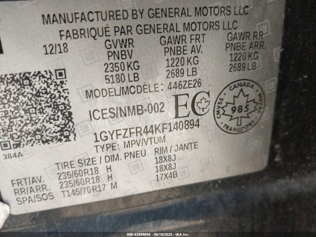2019 CADILLAC XT4 1GYFZFR44KF140894 Photo 8