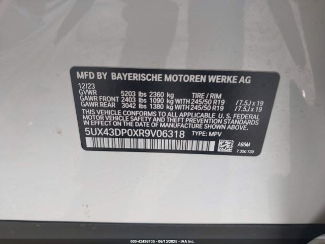 2024 BMW X3 5UX43DP0XR9V06318 Photo 8