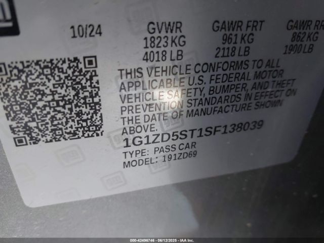2025 CHEVROLET MALIBU 1G1ZD5ST1SF138039 Photo 8