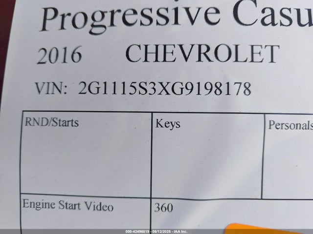 2G1115S3XG9198178 Chevrolet lfx - sidi, vvt, e85 max, alum gm