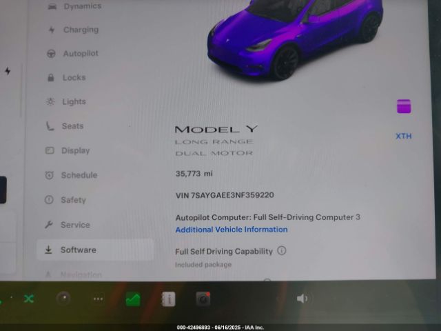 2022 TESLA MODEL Y 7SAYGAEE3NF359220 Photo 6