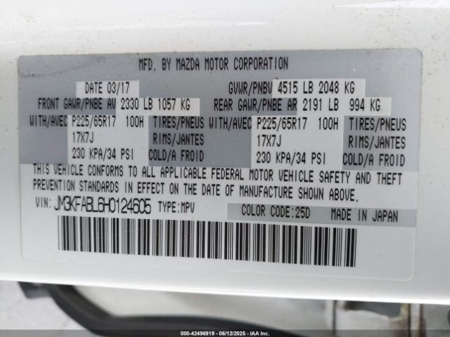 2017 MAZDA CX-5 JM3KFABL6H0124605 Photo 8
