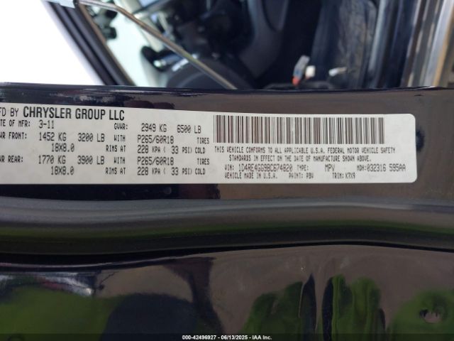 2011 DODGE DURANGO 1D4RE4GG9BC674820 Photo 8