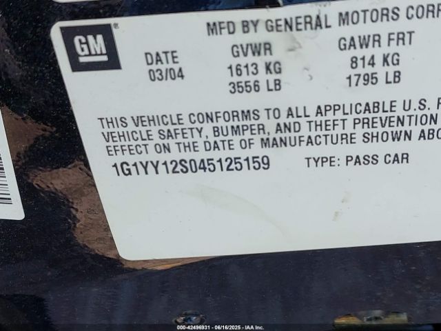2004 CHEVROLET CORVETTE 1G1YY12S045125159 Photo 8