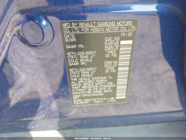 2020 NISSAN ROGUE KNMAT2MV9LP543095 Photo 8