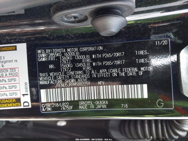 JTENU5JR9M5882259 Toyota 1gr-fe