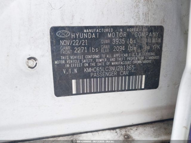 2022 HYUNDAI IONIQ HYBRID KMHC65LC3NU281365 Photo 8