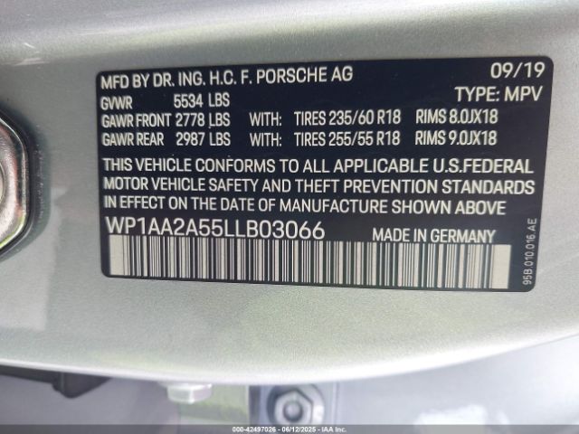 2020 PORSCHE MACAN WP1AA2A55LLB03066 Photo 8
