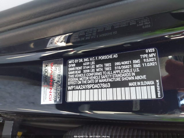 Porsche Cayenne 2023 WP1AA2AY8PDA07863 Image 9