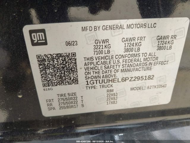 2023 GMC SIERRA 1500 1GTUUHEL6PZ295182 Photo 8