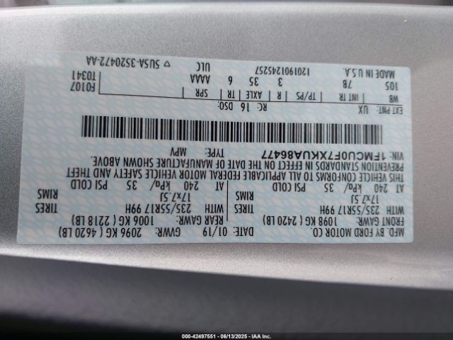 2019 FORD ESCAPE 1FMCU0F7XKUA86477 Photo 8