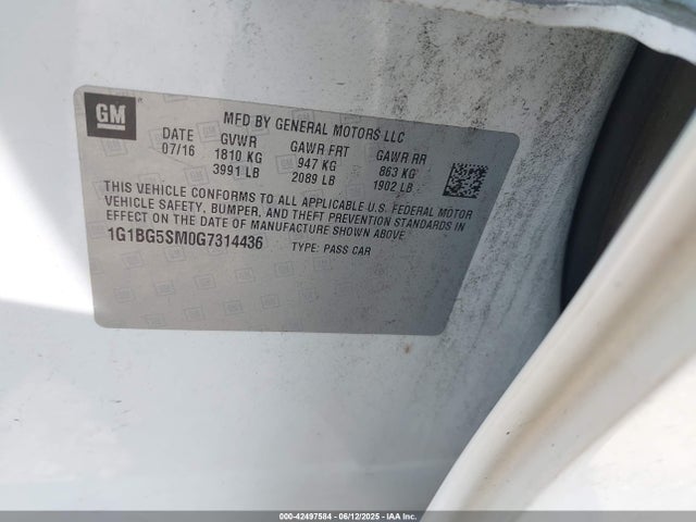 1G1BG5SM0G7314436 Chevrolet le2 - di: direct injection, alum, vvt, gen i, gmna