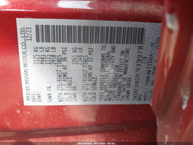 Nissan Rogue 2023 5N1BT3AB2PC939978 Image 9